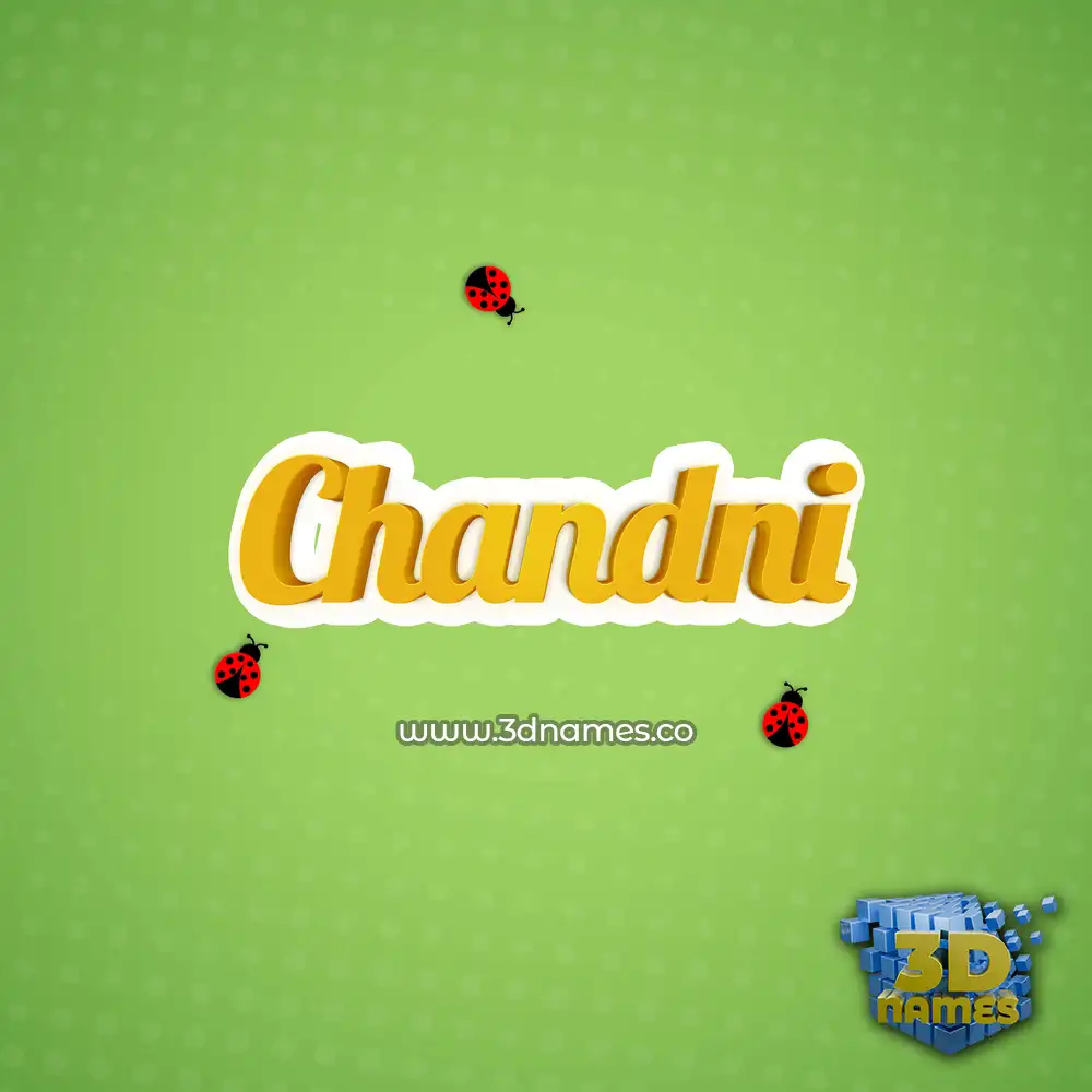 chandni in Ladybugs style - 3D name wallpaper