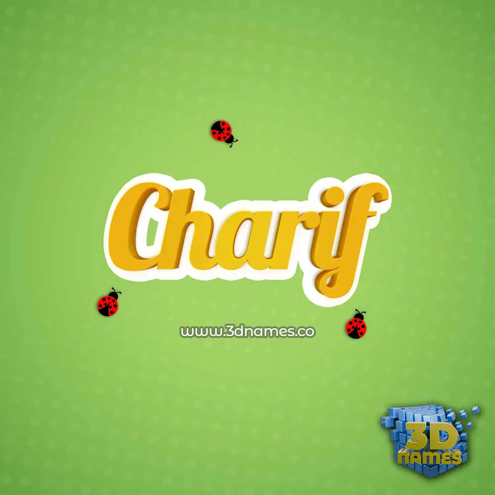 charif in Ladybugs style - 3D name wallpaper