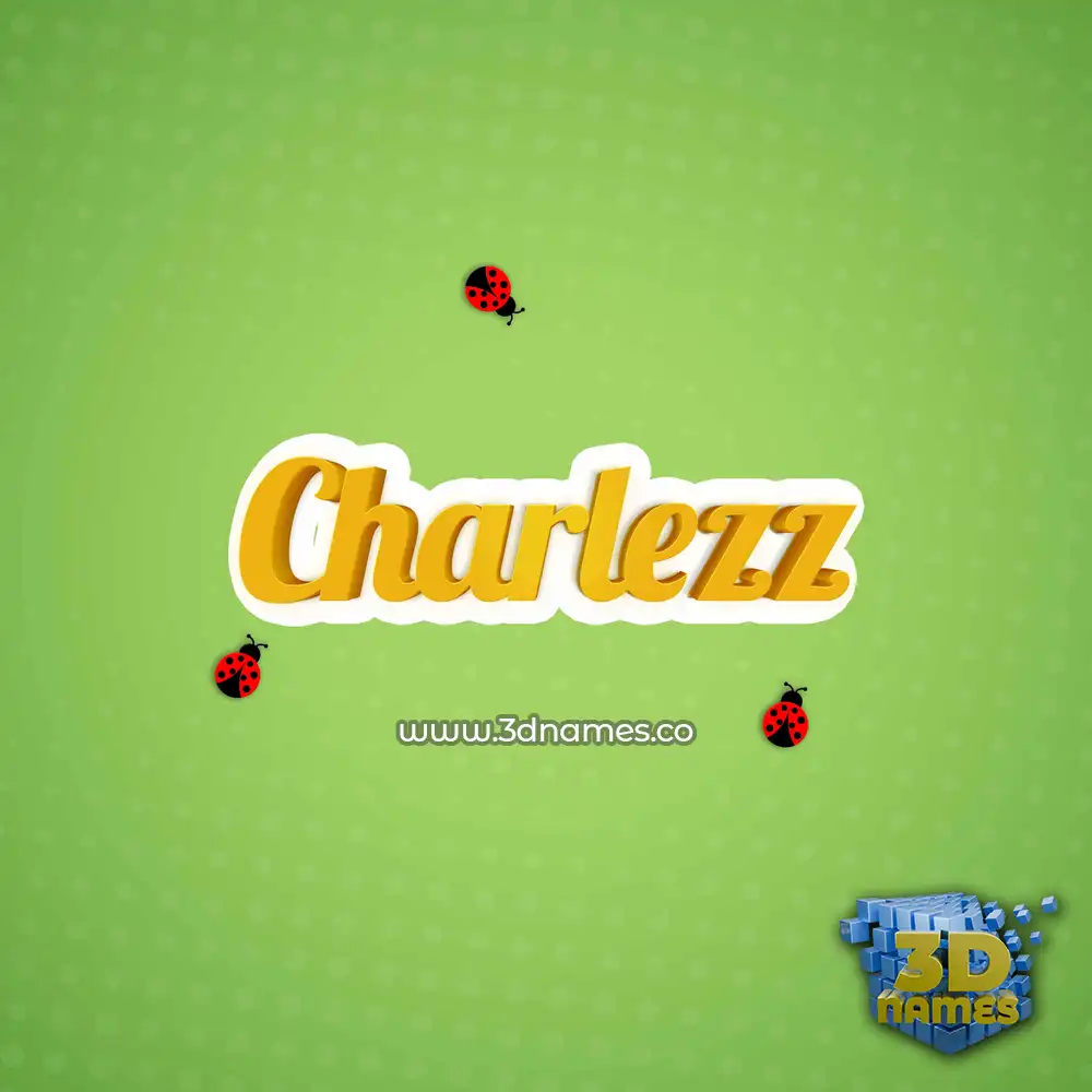 charlezz in Ladybugs style - 3D name wallpaper