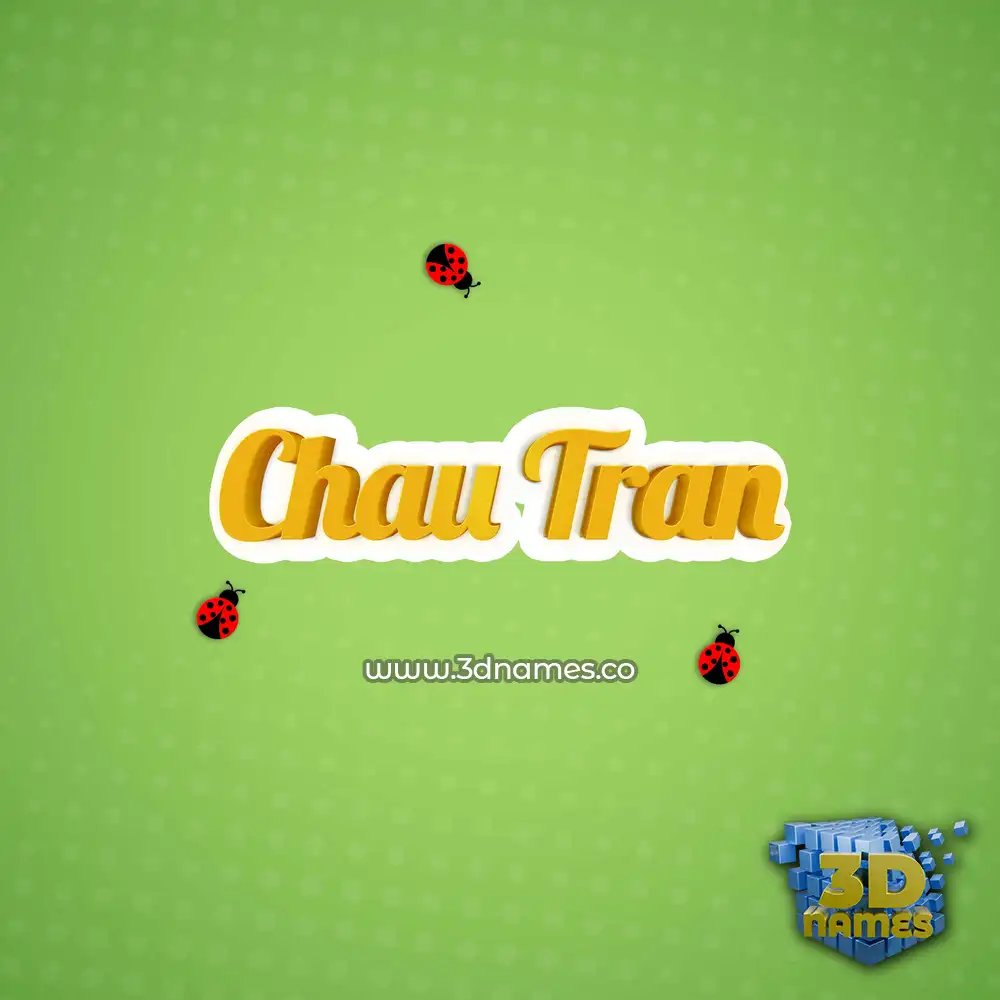 chau tran in Ladybugs style - 3D name wallpaper