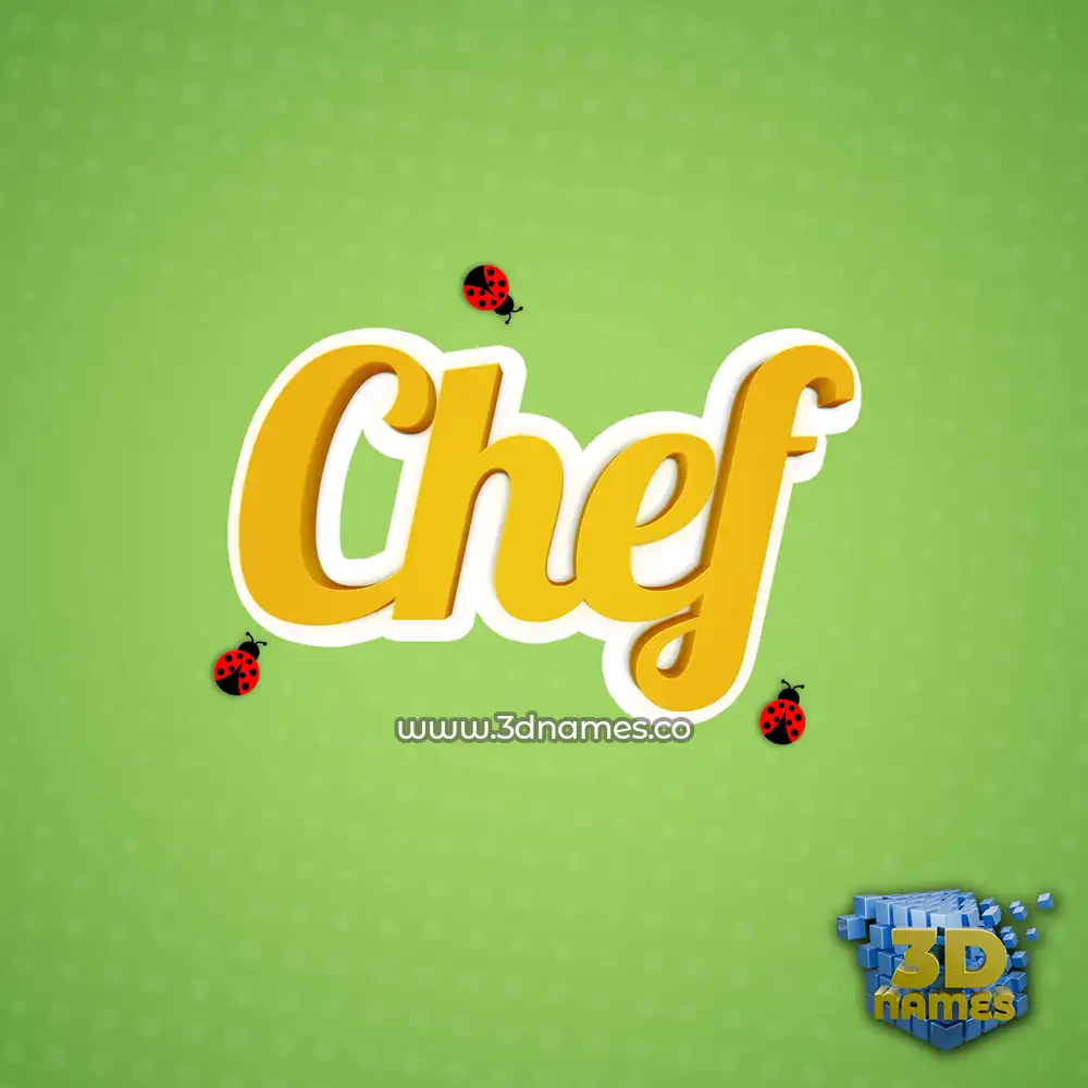 chef in Ladybugs style - 3D name wallpaper