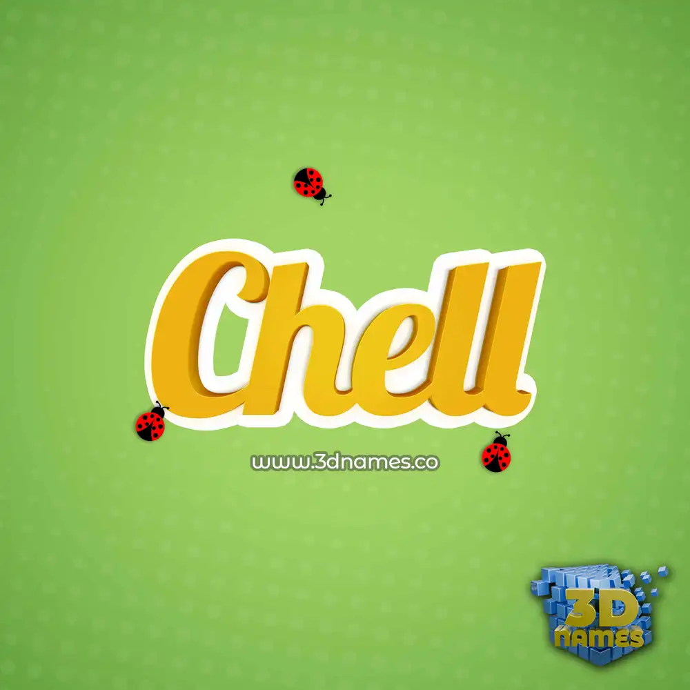 chell in Ladybugs style - 3D name wallpaper