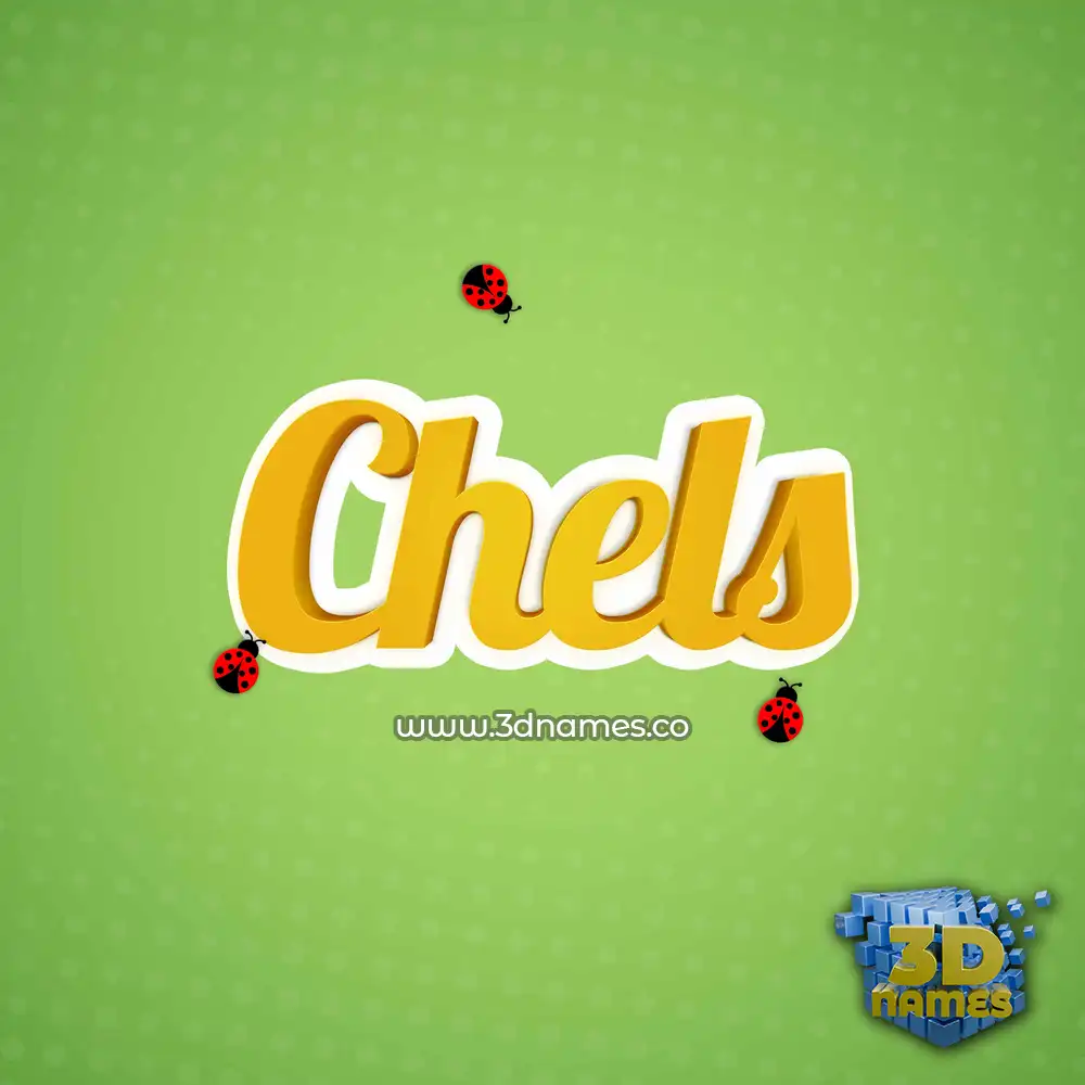 chels in Ladybugs style - 3D name wallpaper
