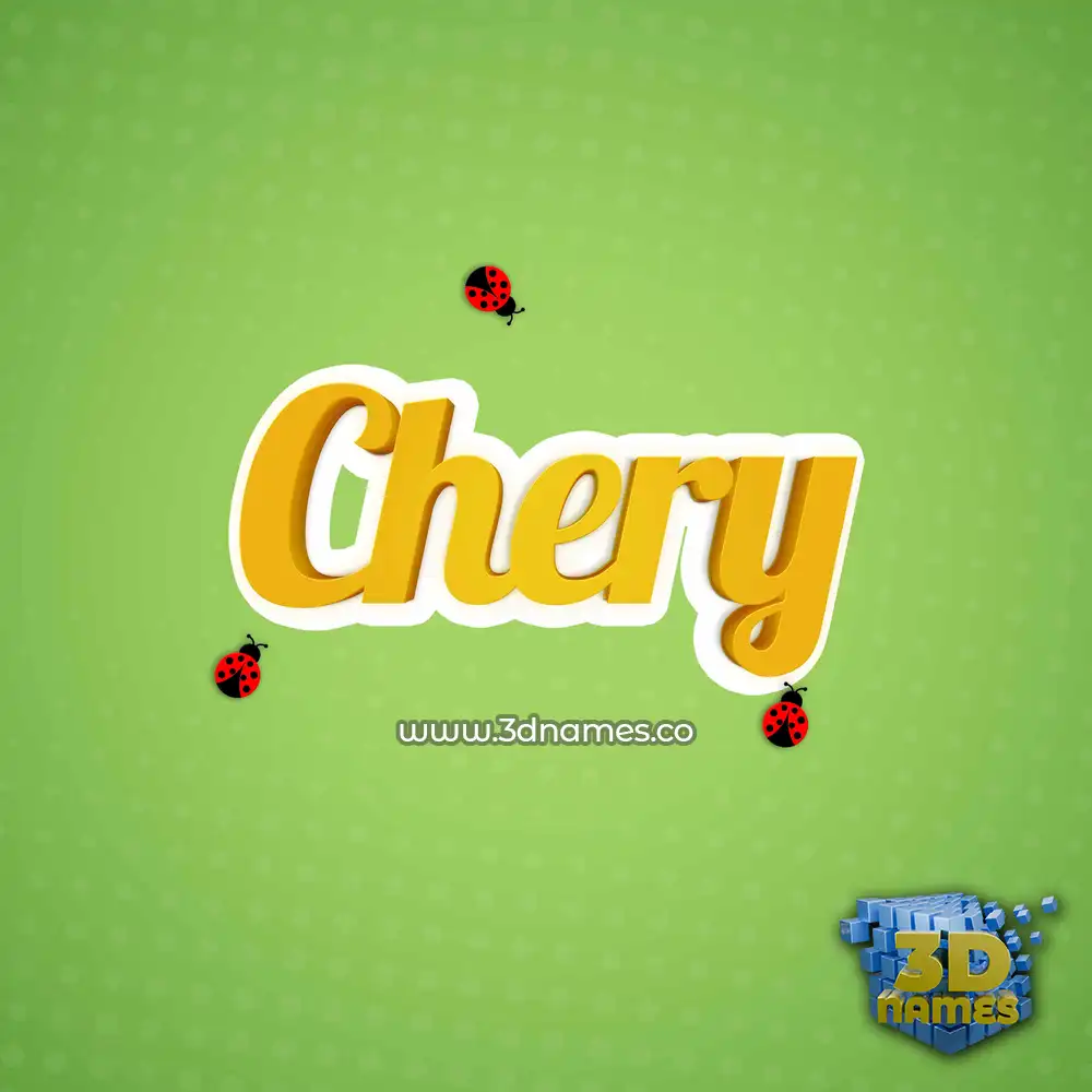 chery in Ladybugs style - 3D name wallpaper