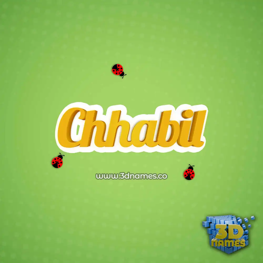 chhabil in Ladybugs style - 3D name wallpaper