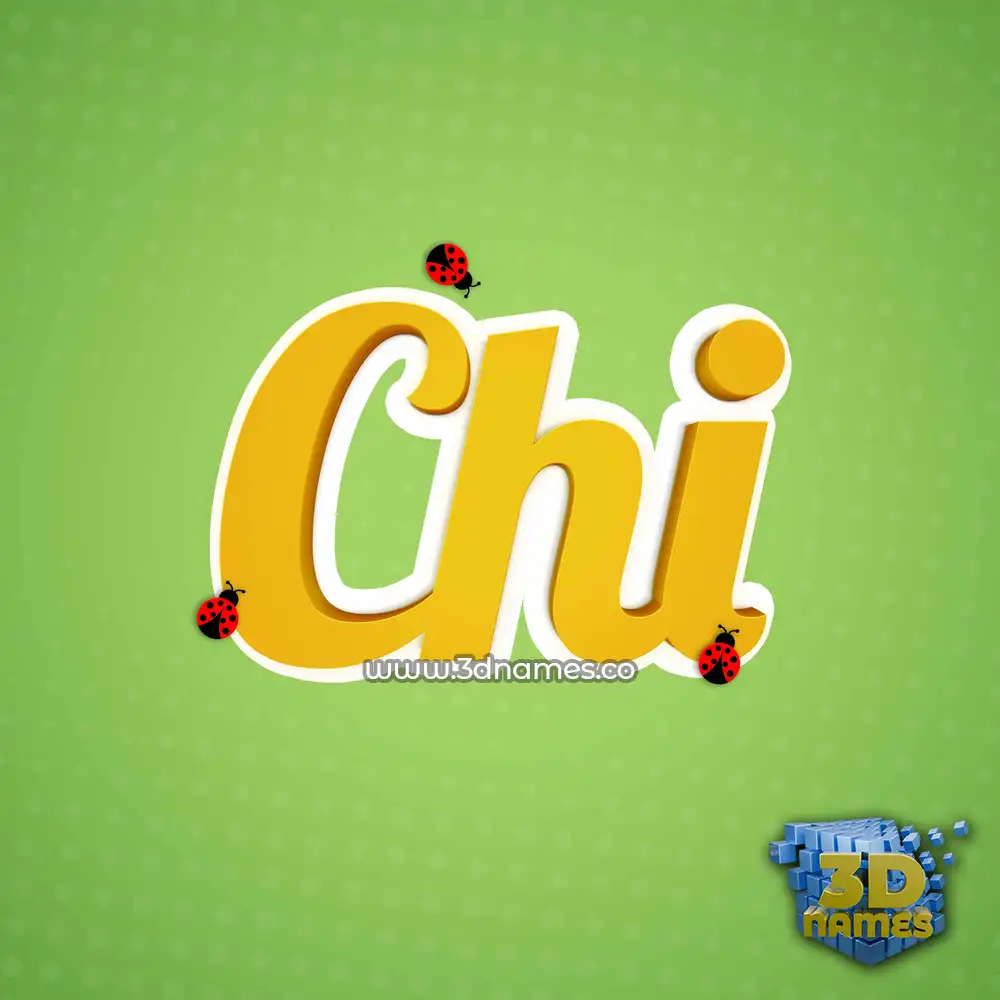 chi in Ladybugs style - 3D name wallpaper