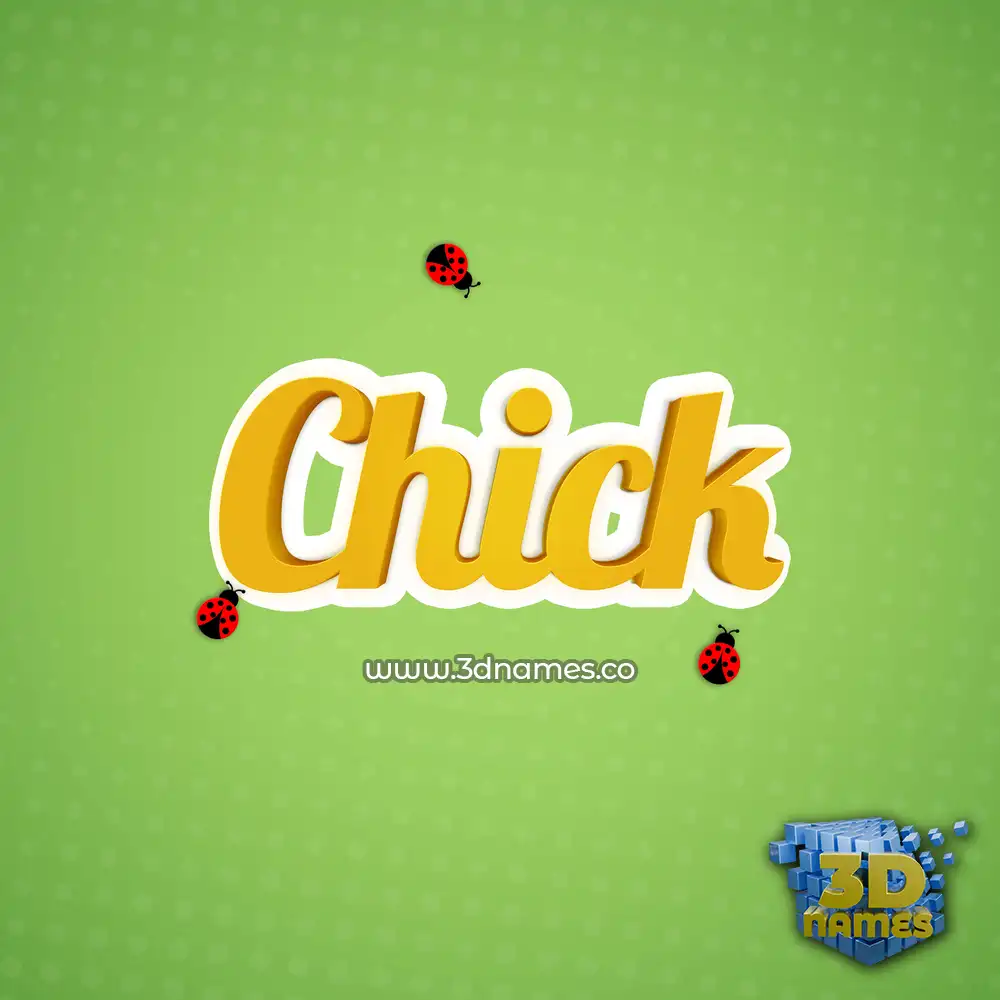 chick in Ladybugs style - 3D name wallpaper