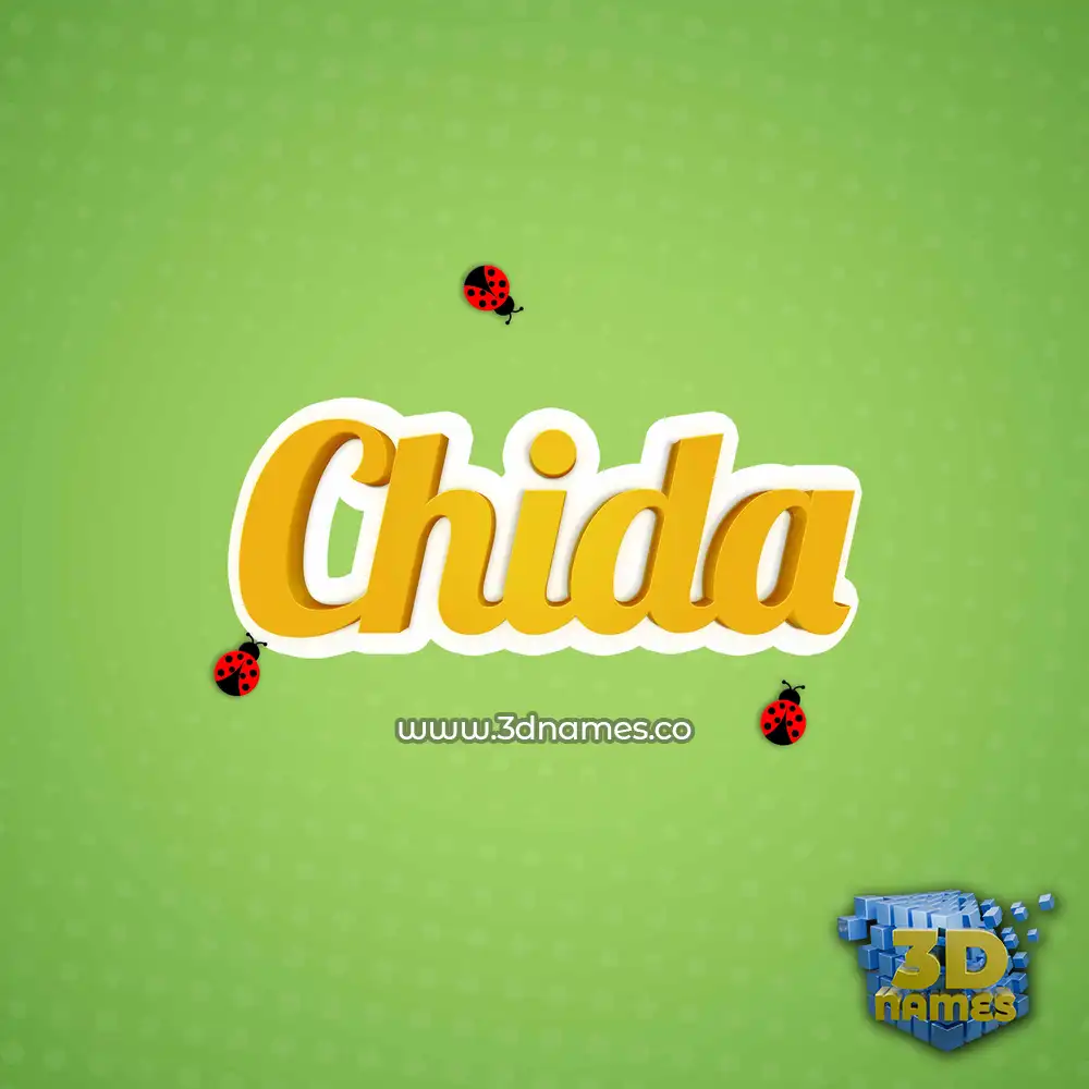 chida in Ladybugs style - 3D name wallpaper