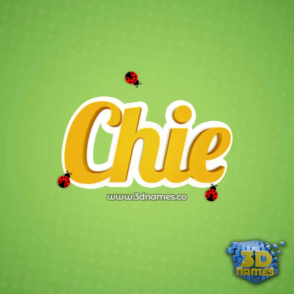 chie in Ladybugs style - 3D name wallpaper