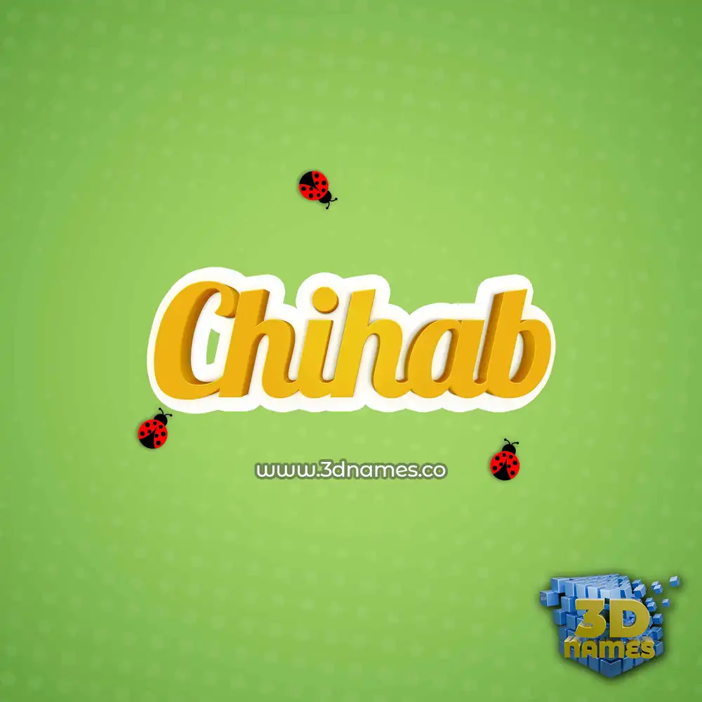 chihab in Ladybugs style - 3D name wallpaper