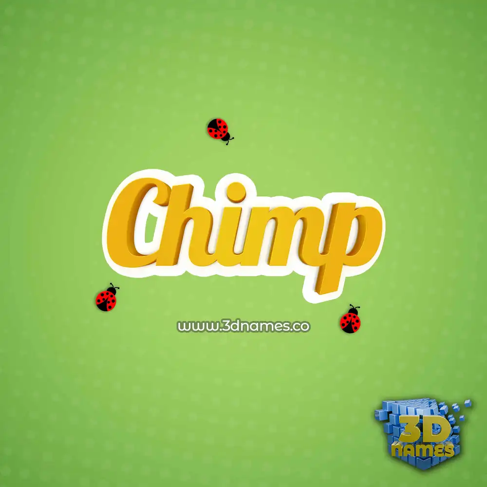 chimp in Ladybugs style - 3D name wallpaper