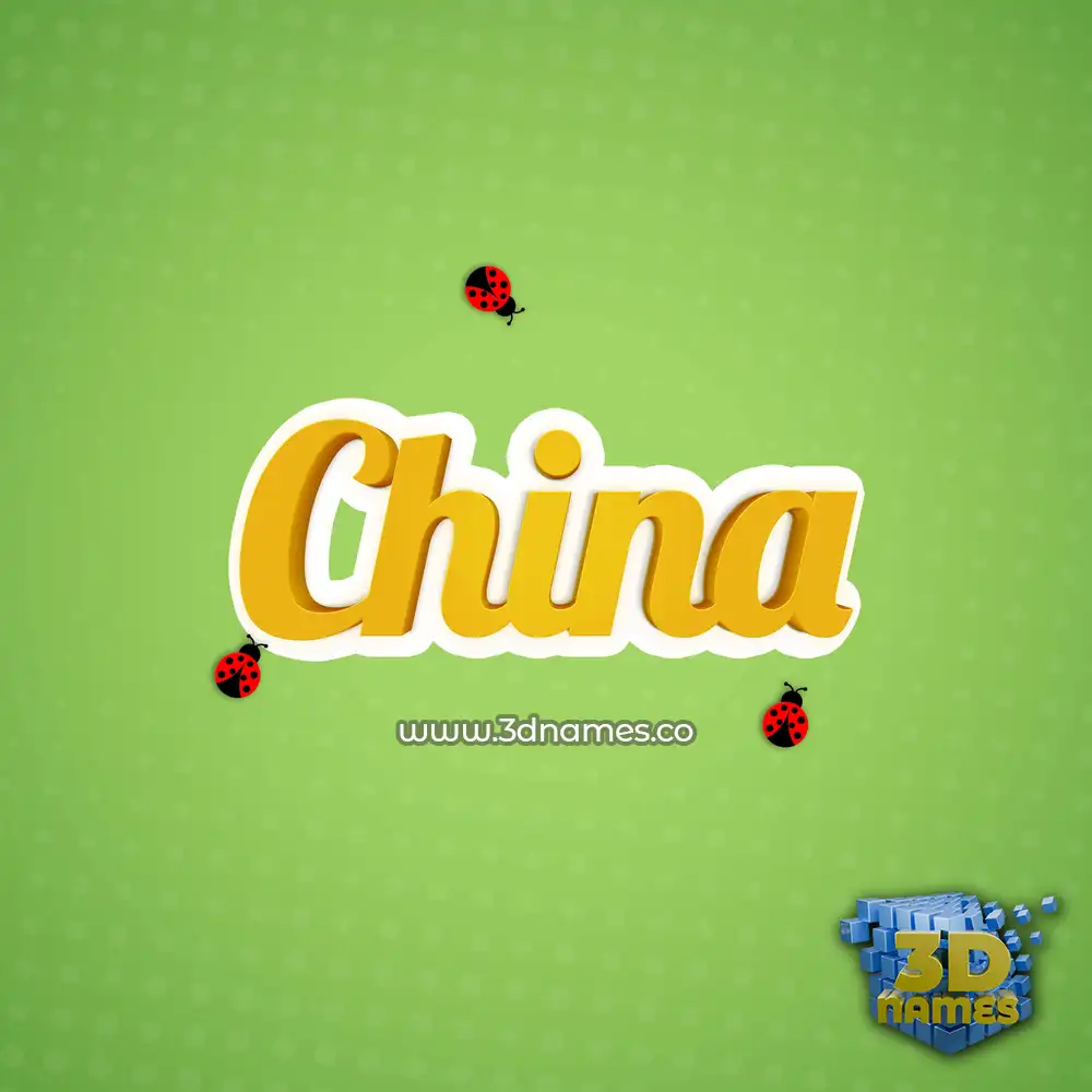 china in Ladybugs style - 3D name wallpaper