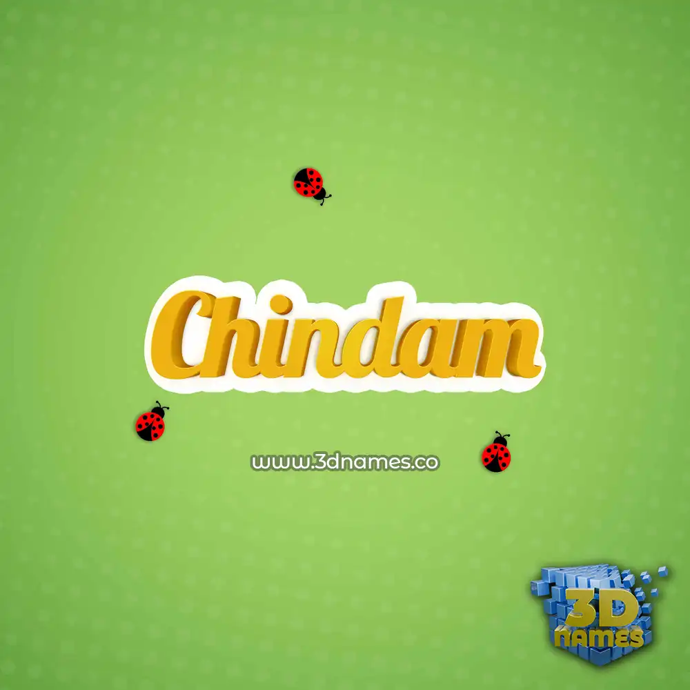 chindam in Ladybugs style - 3D name wallpaper