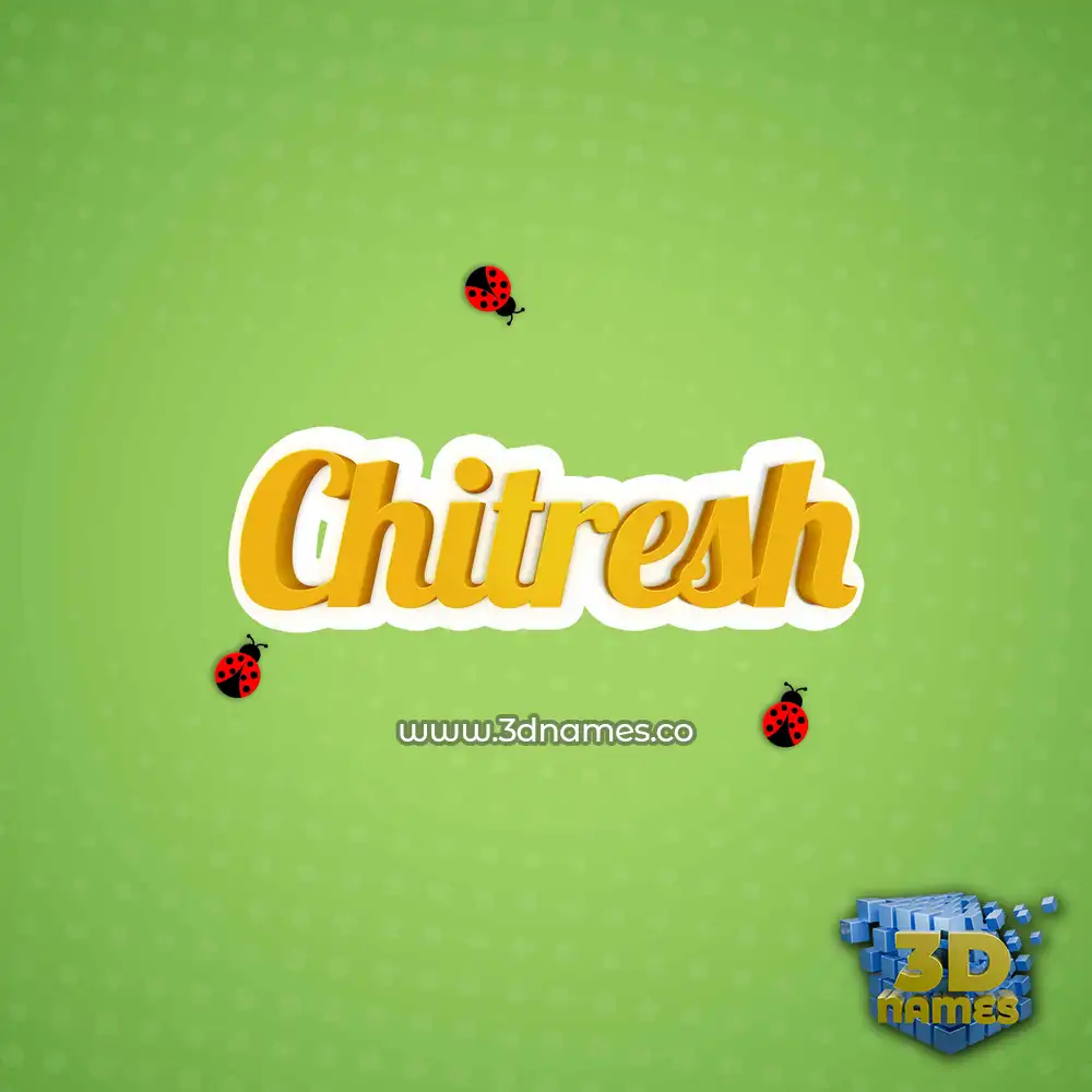 chitresh in Ladybugs style - 3D name wallpaper