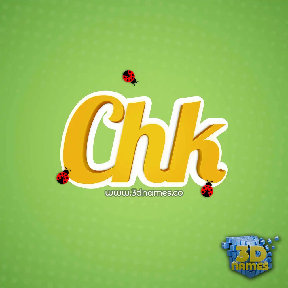 chk in Ladybugs style - 3D name wallpaper