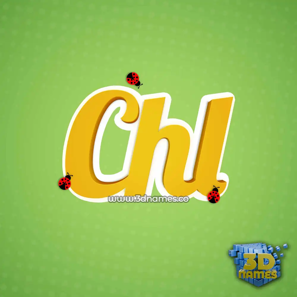 chl in Ladybugs style - 3D name wallpaper