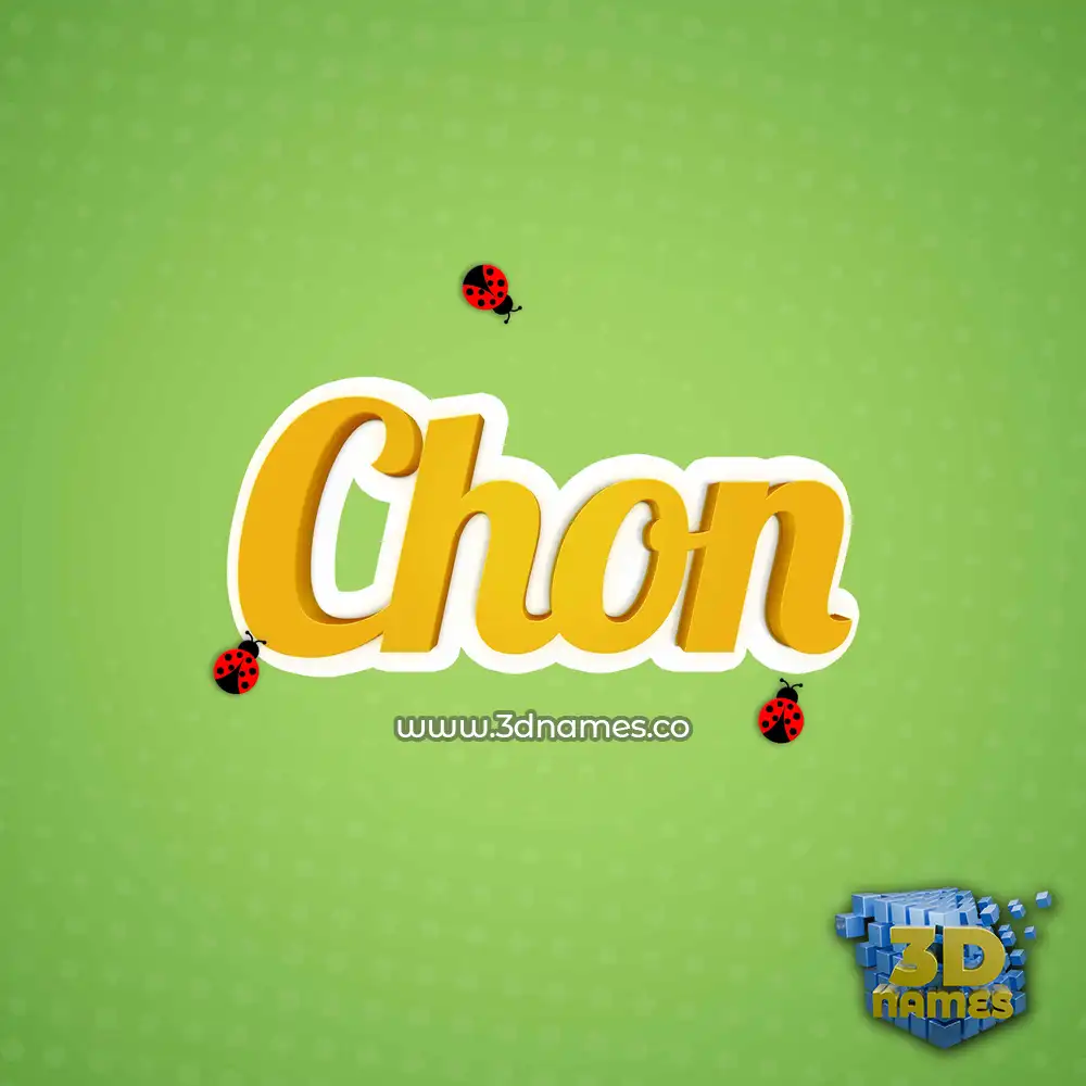 chon in Ladybugs style - 3D name wallpaper