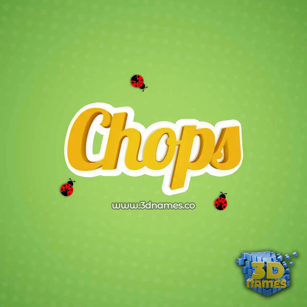 chops in Ladybugs style - 3D name wallpaper