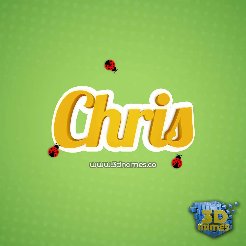 chris in Ladybugs style - 3D name wallpaper