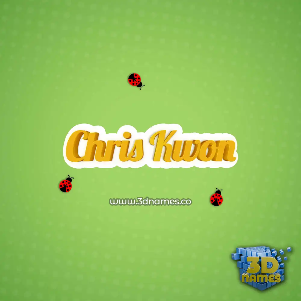 chris kwon in Ladybugs style - 3D name wallpaper