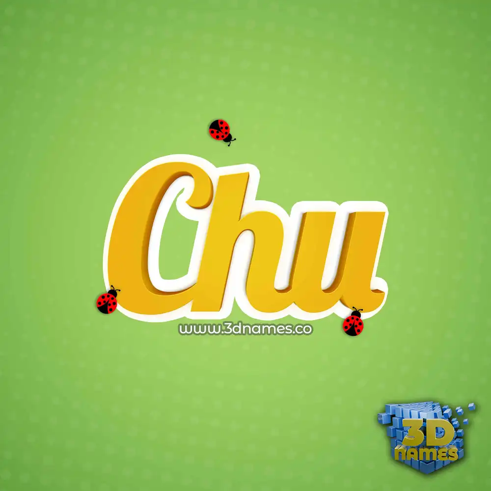 chu in Ladybugs style - 3D name wallpaper