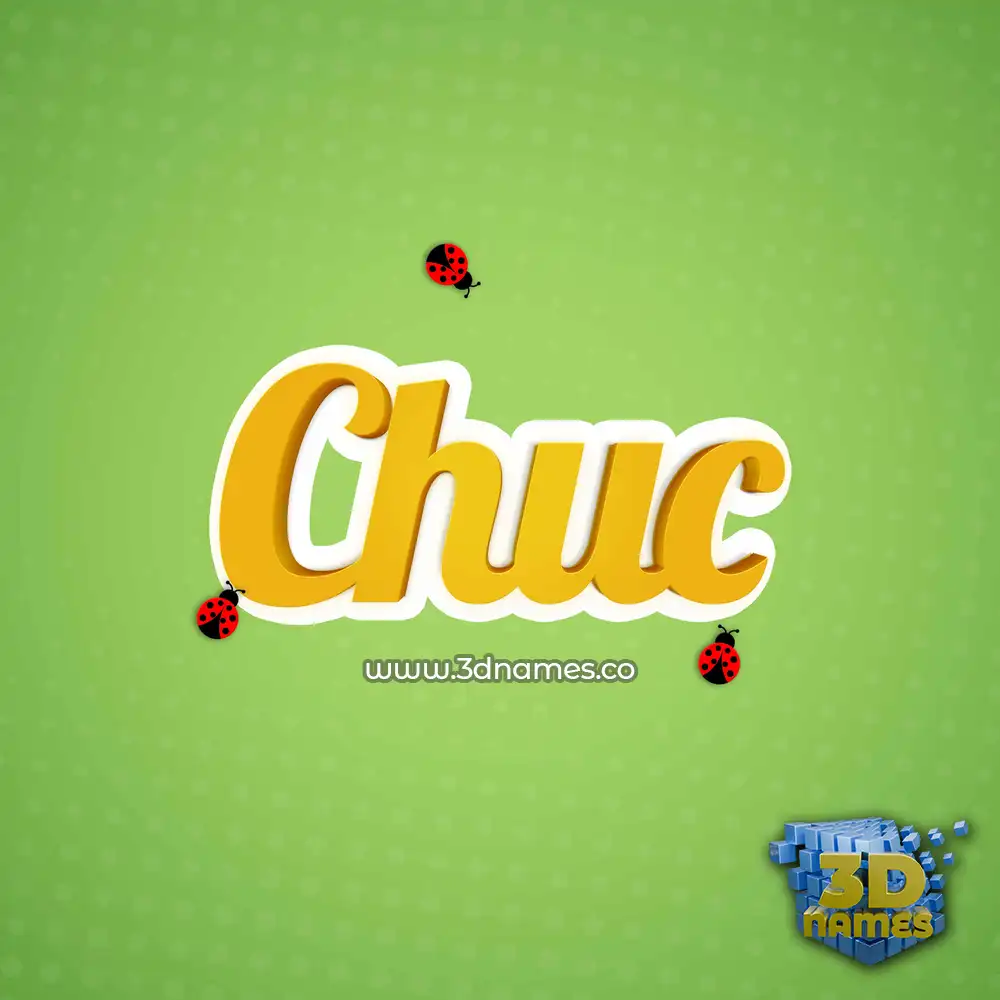 chuc in Ladybugs style - 3D name wallpaper