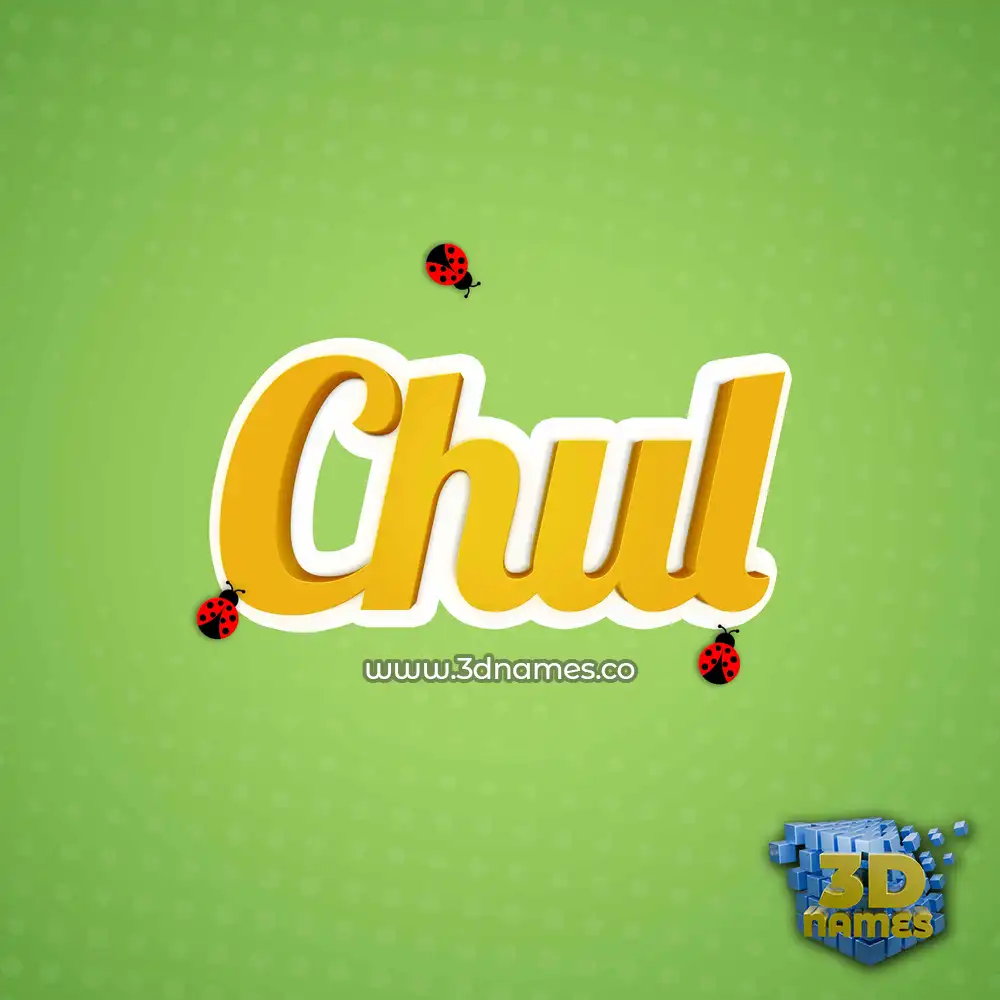 chul in Ladybugs style - 3D name wallpaper
