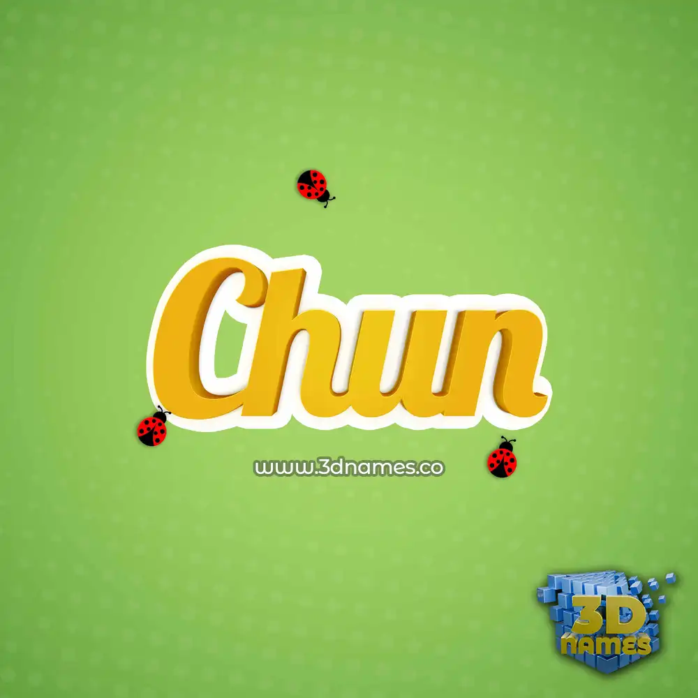 chun in Ladybugs style - 3D name wallpaper