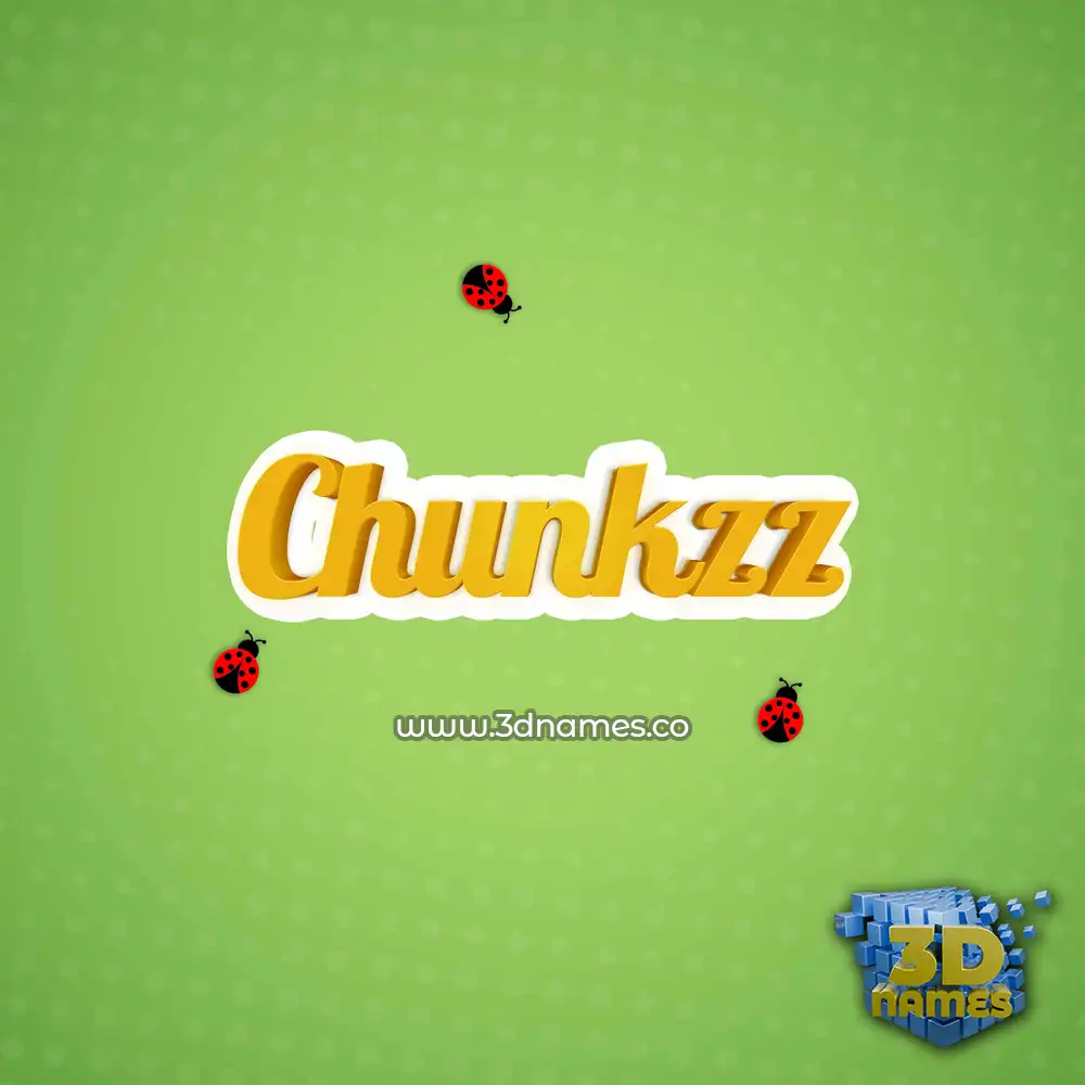 chunkzz in Ladybugs style - 3D name wallpaper