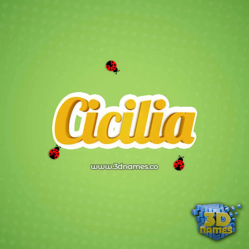 cicilia in Ladybugs style - 3D name wallpaper