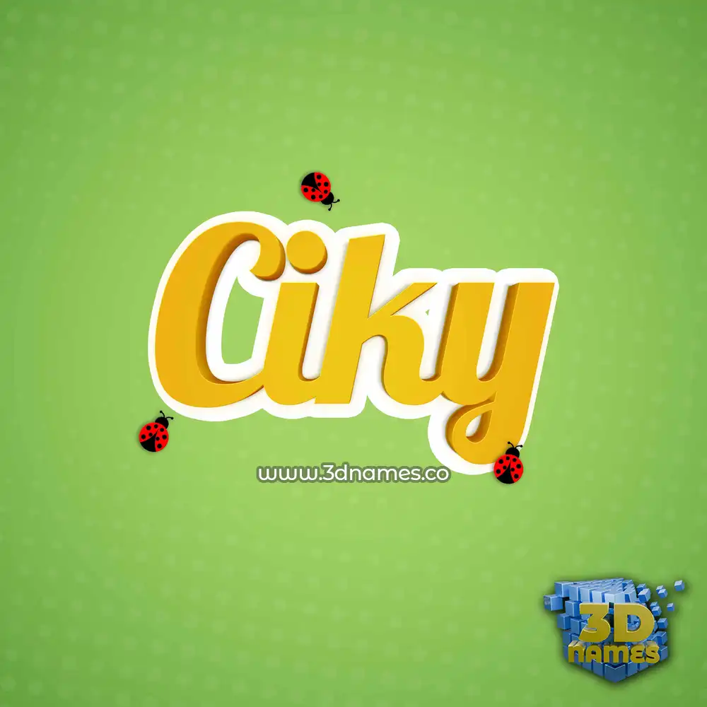 ciky in Ladybugs style - 3D name wallpaper