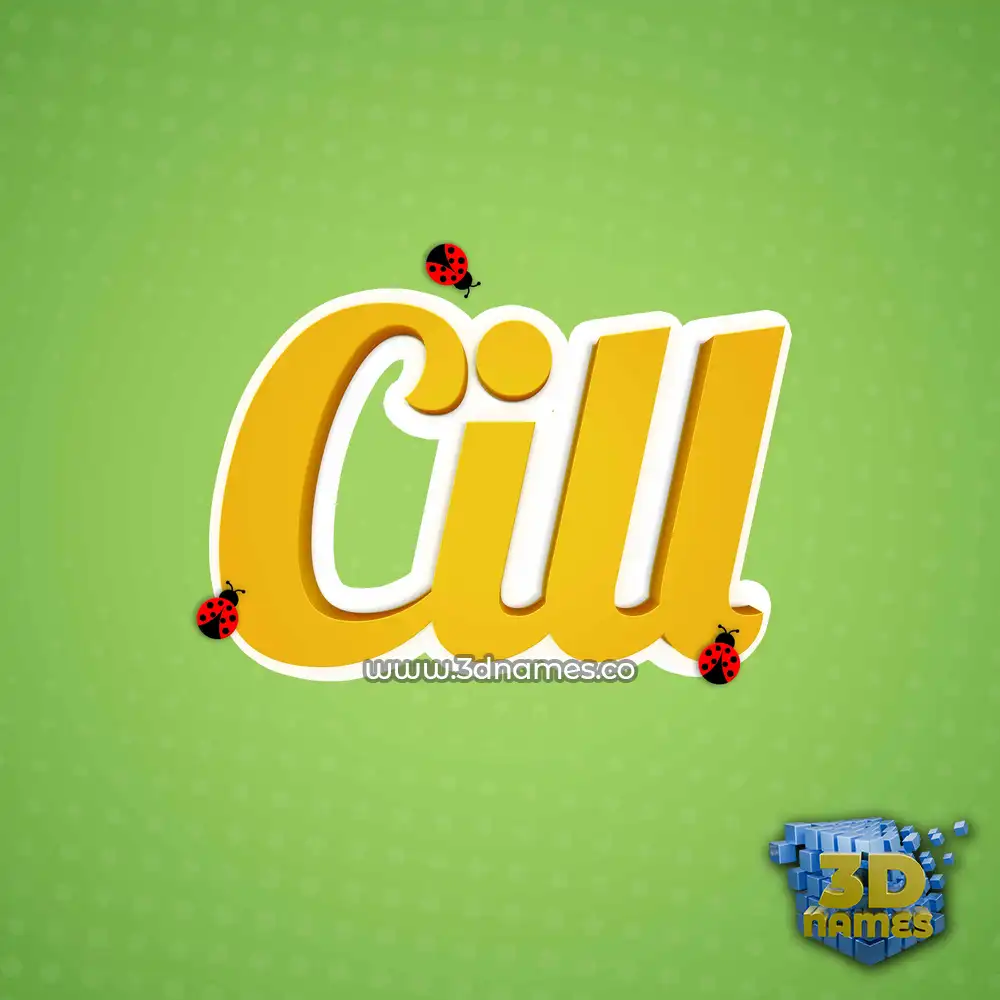 cill in Ladybugs style - 3D name wallpaper