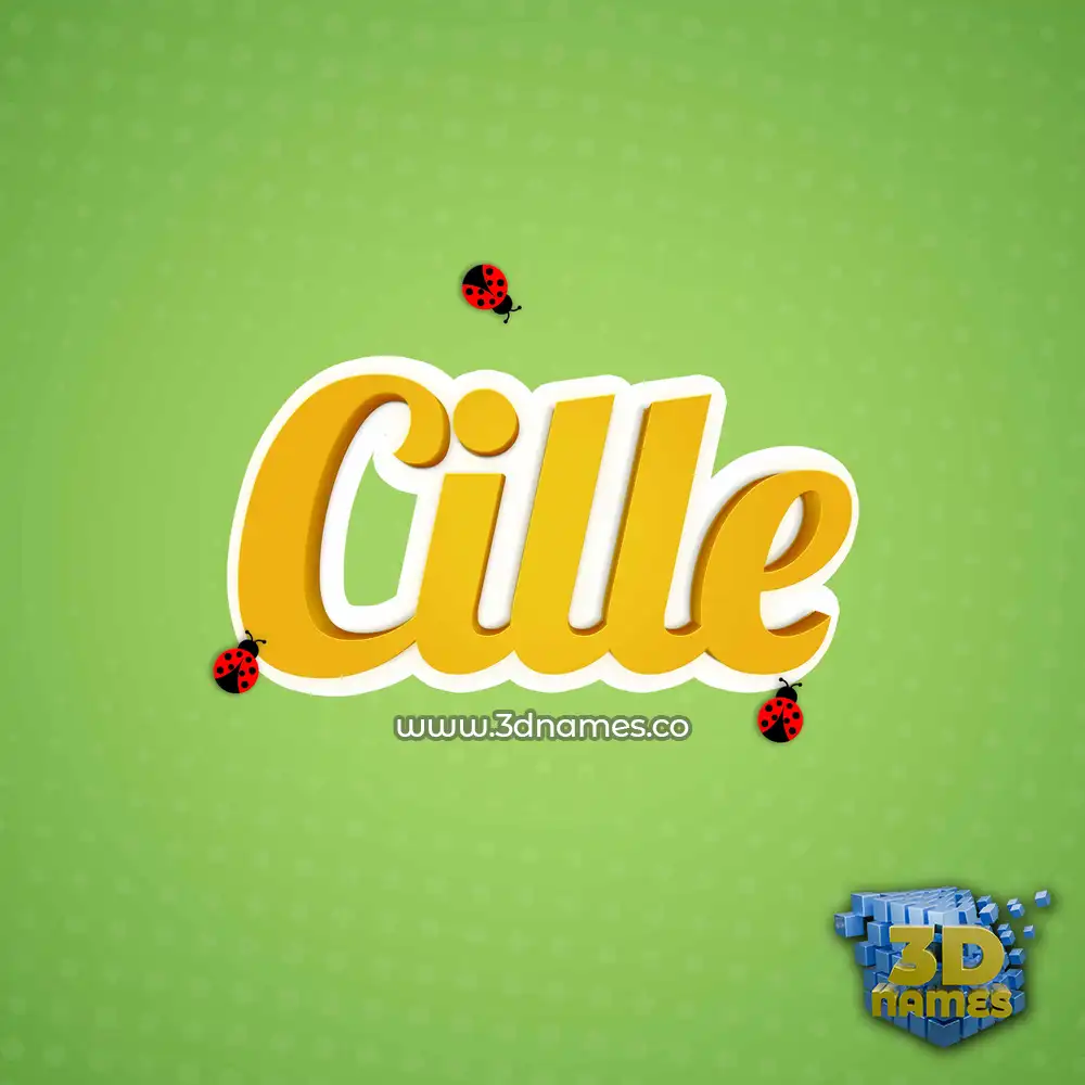 cille in Ladybugs style - 3D name wallpaper