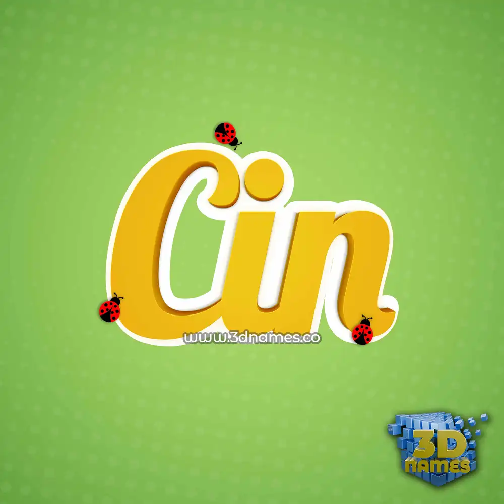 cin in Ladybugs style - 3D name wallpaper