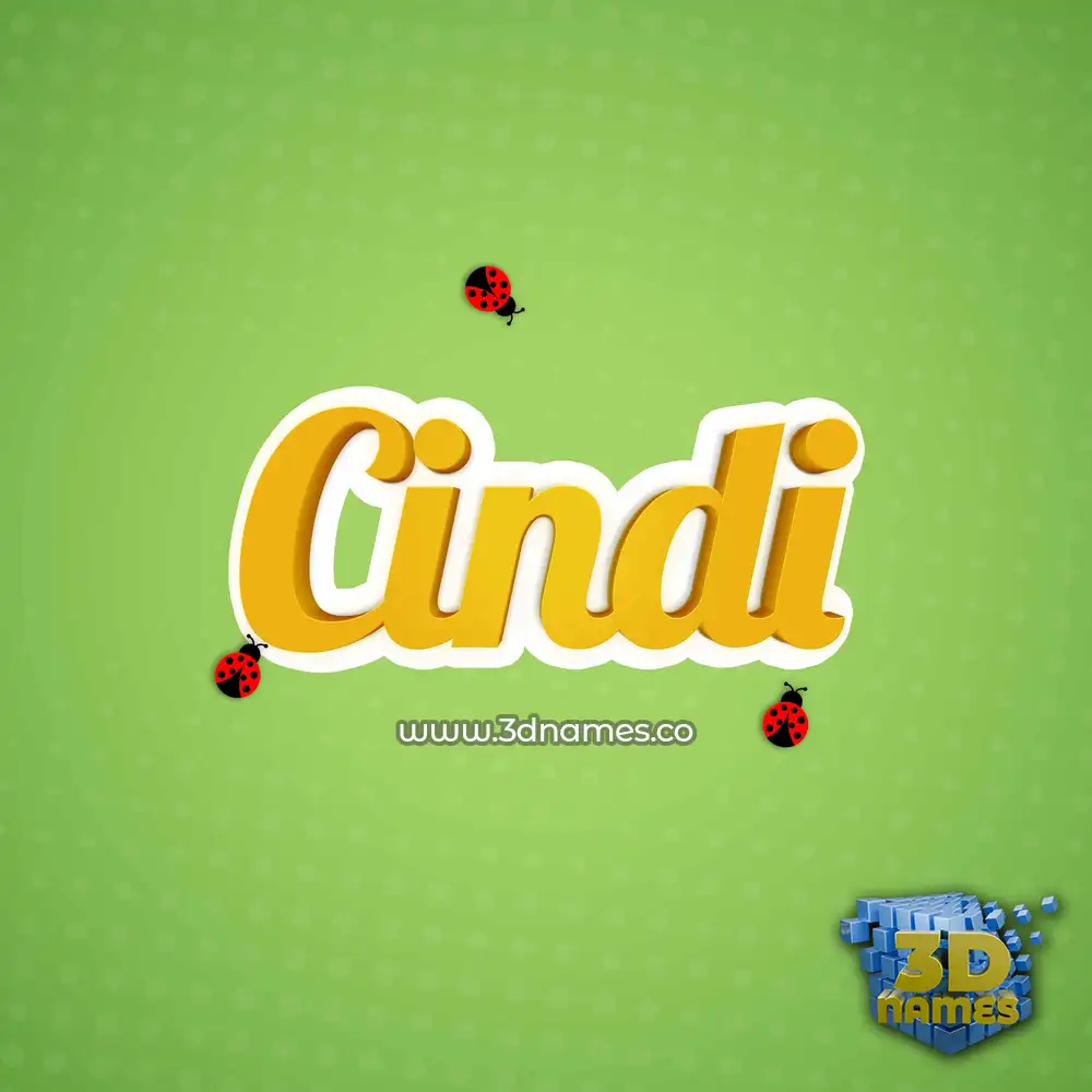 cindi in Ladybugs style - 3D name wallpaper