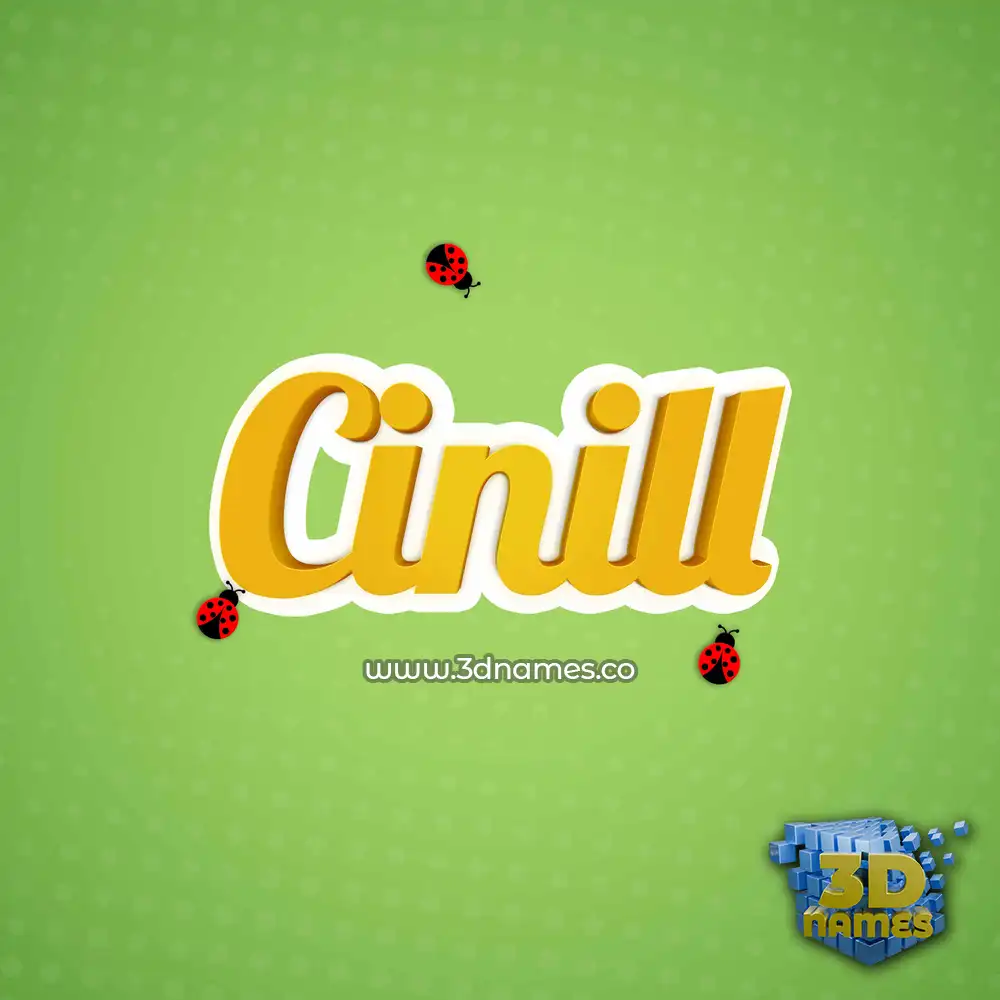 cinill in Ladybugs style - 3D name wallpaper