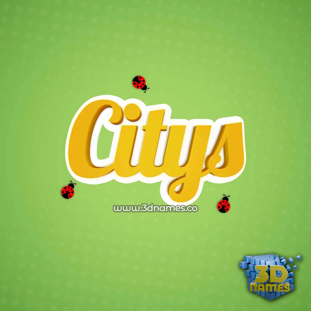 citys in Ladybugs style - 3D name wallpaper