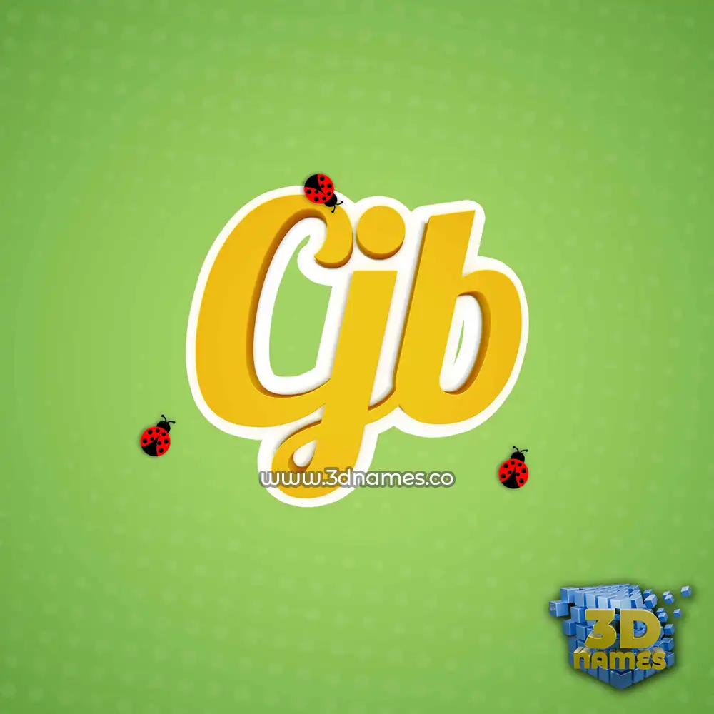 cjb in Ladybugs style - 3D name wallpaper