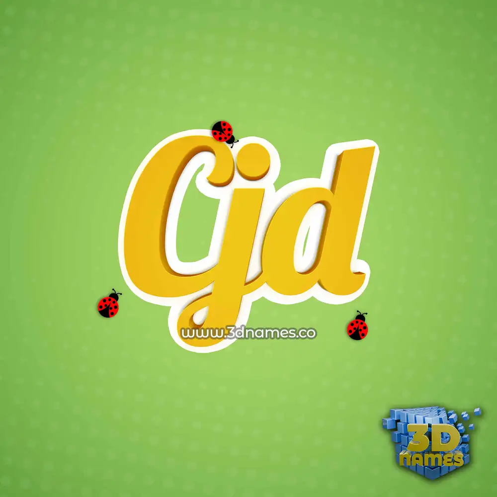 cjd in Ladybugs style - 3D name wallpaper