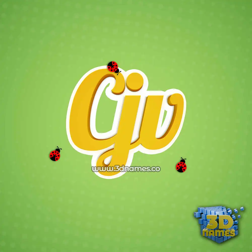 cjv in Ladybugs style - 3D name wallpaper
