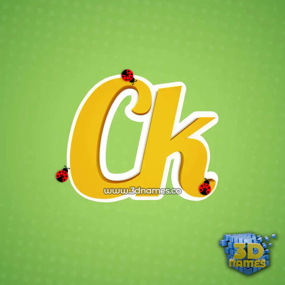ck in Ladybugs style - 3D name wallpaper