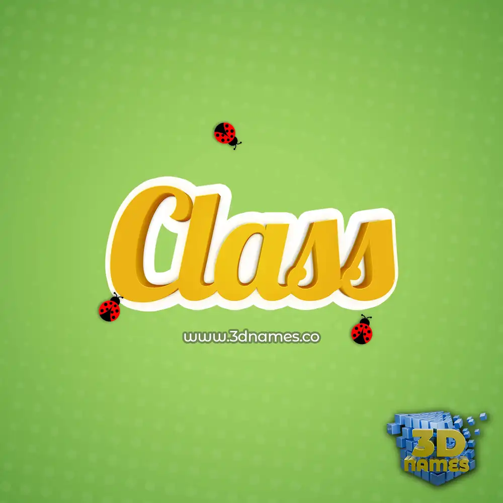 class in Ladybugs style - 3D name wallpaper