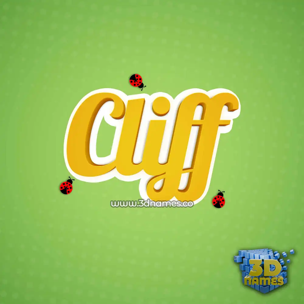 cliff in Ladybugs style - 3D name wallpaper