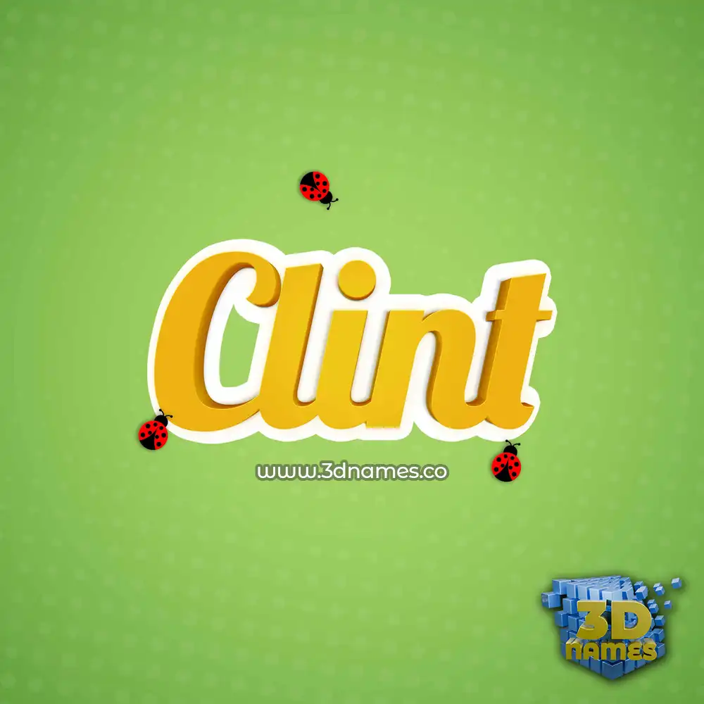 clint in Ladybugs style - 3D name wallpaper