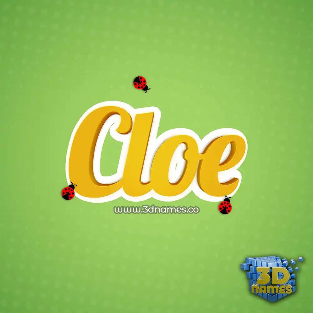 cloe in Ladybugs style - 3D name wallpaper