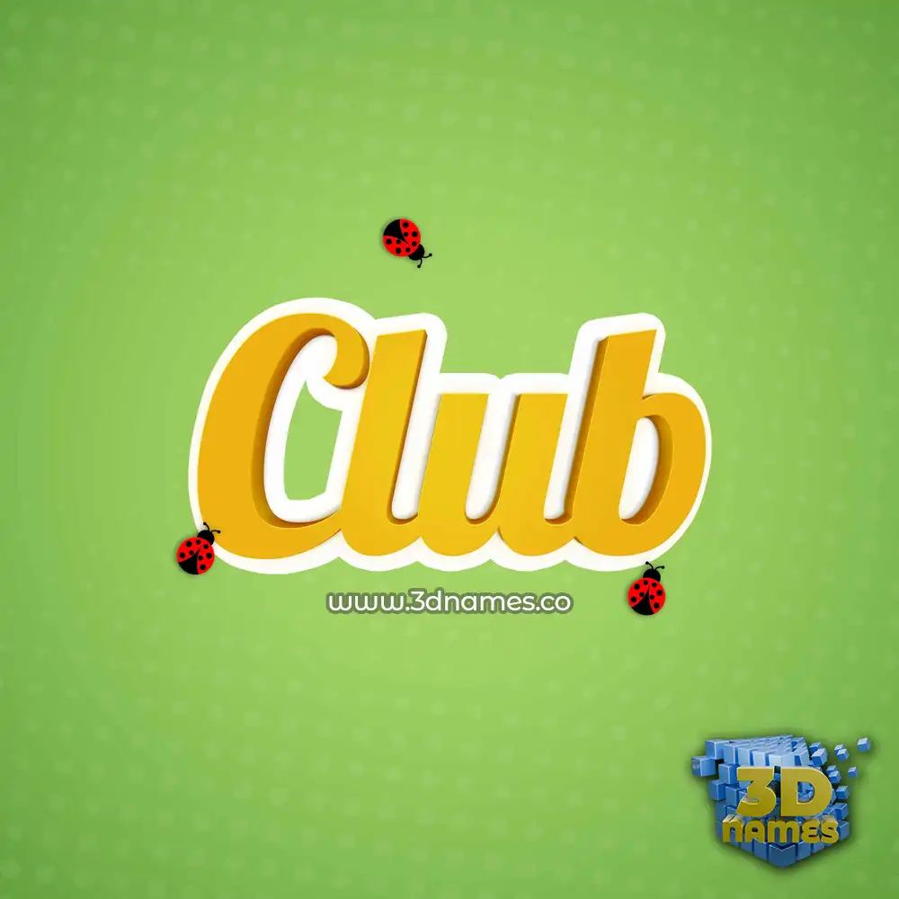 club in Ladybugs style - 3D name wallpaper