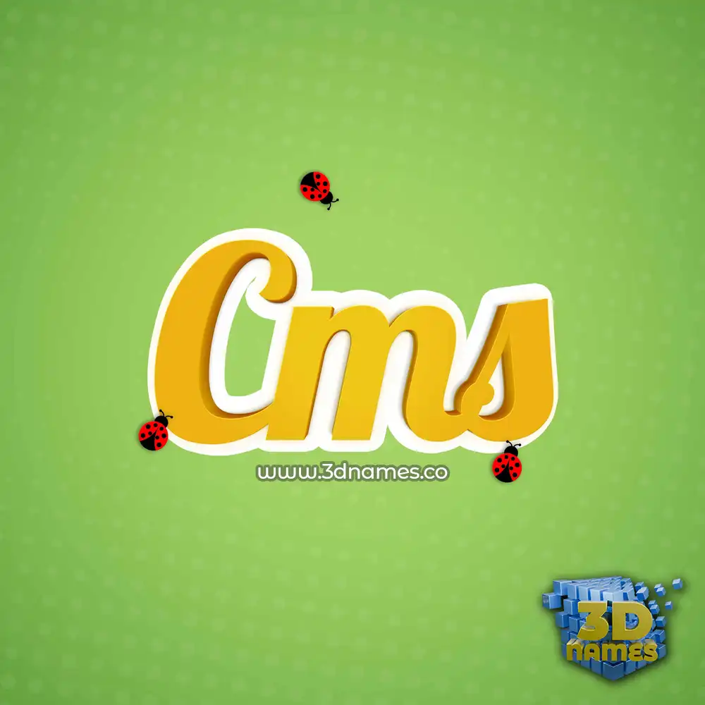 cms in Ladybugs style - 3D name wallpaper