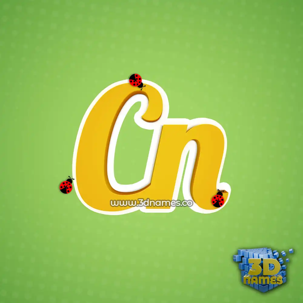 cn in Ladybugs style - 3D name wallpaper