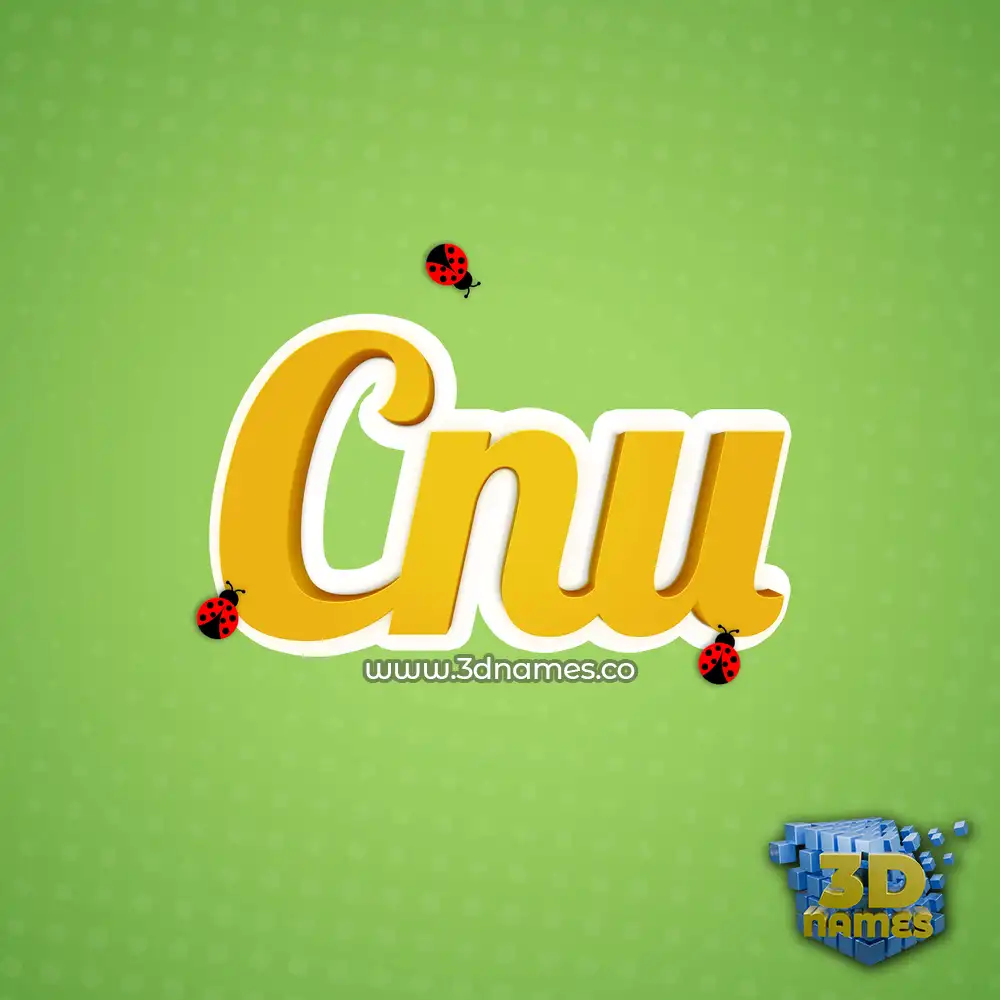 cnu in Ladybugs style - 3D name wallpaper