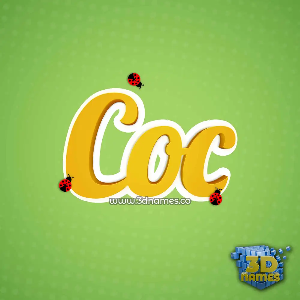 coc in Ladybugs style - 3D name wallpaper